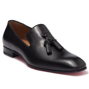 Black Christian Louboutin Leather Tassel Venetian, Loafer. NWT.